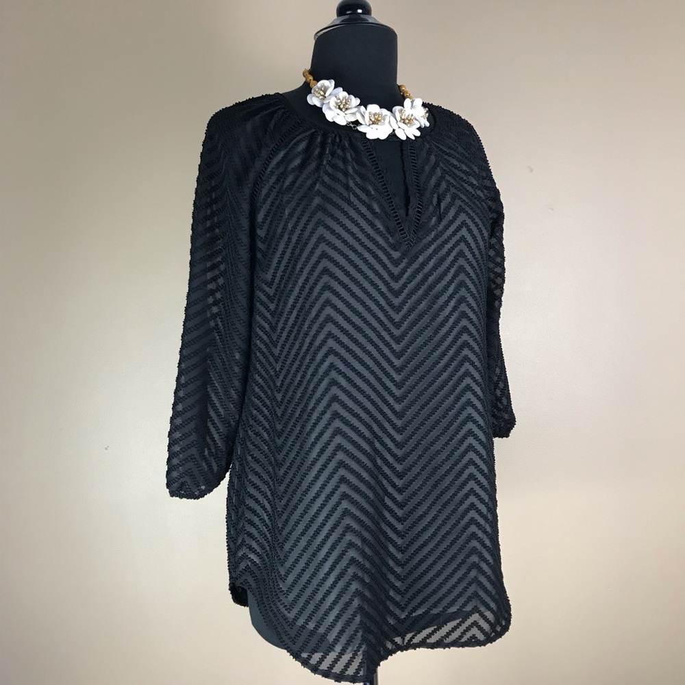 Daniel Rainn Black Long Sleeve Small Blouse